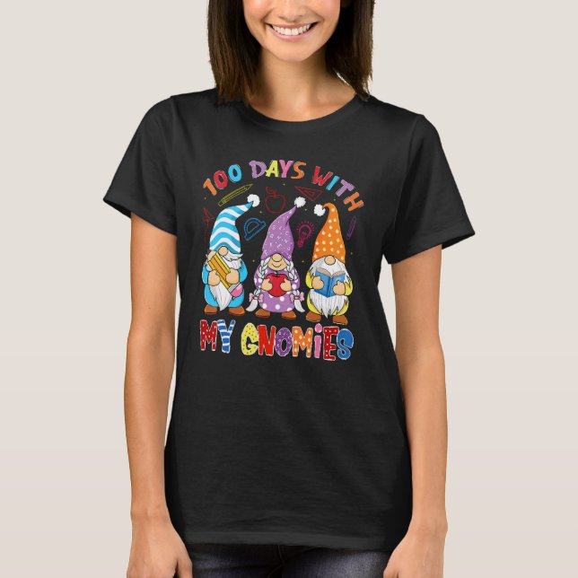 Happy 100th Day Of School Three Gnomes Teacher Boy T-Shirt (Front)