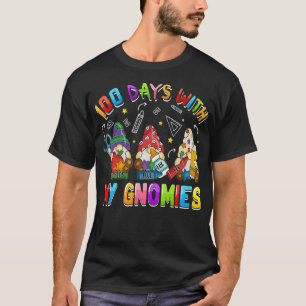 Happy 100th Day Of School Three Gnomes Virtual Tea T-Shirt