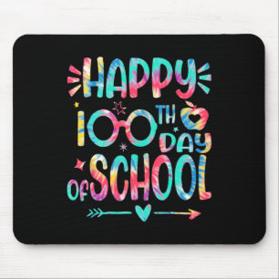 Happy 100th Day Of School Tie Dye 100 Days Smarter Mouse Mat
