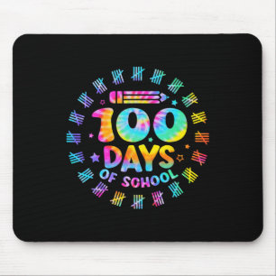Happy 100th Day Of School Tie Dye 100 Days Smarter Mouse Mat