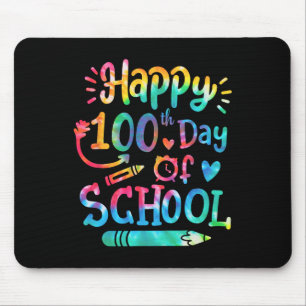 Happy 100th Day Of School Tie Dye 100 Days Smarter Mouse Mat