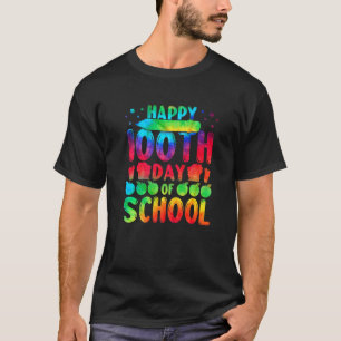 Happy 100th Day Of School Tie Dye 100 Days Teacher T-Shirt