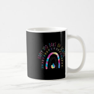 Happy 100th Day Of School Tie Dye Rainbow 100 Days Coffee Mug