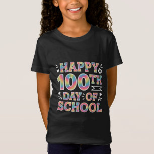Happy 100th Day Of School Tie Dye Rainbow 100 Days T-Shirt