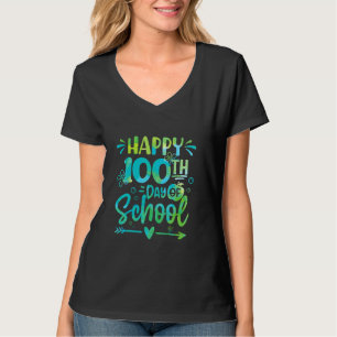 Happy 100th Day Of School Tie Dye Rainbow 100 Days T-Shirt