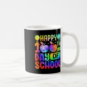 Happy 100th Day Of School Tie Dye Rainbow Kids Wom Coffee Mug