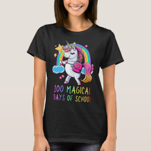 Happy 100th Day Of School Unicorn 100 Magical Days T-Shirt