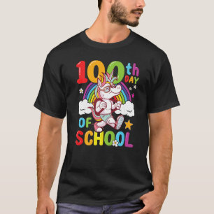 Happy 100th Day of School Unicorn Rainbow 100 Days T-Shirt