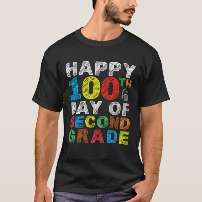 Happy 100th Day of Second Grade Gift 2nd Class Sch T-Shirt (Front)