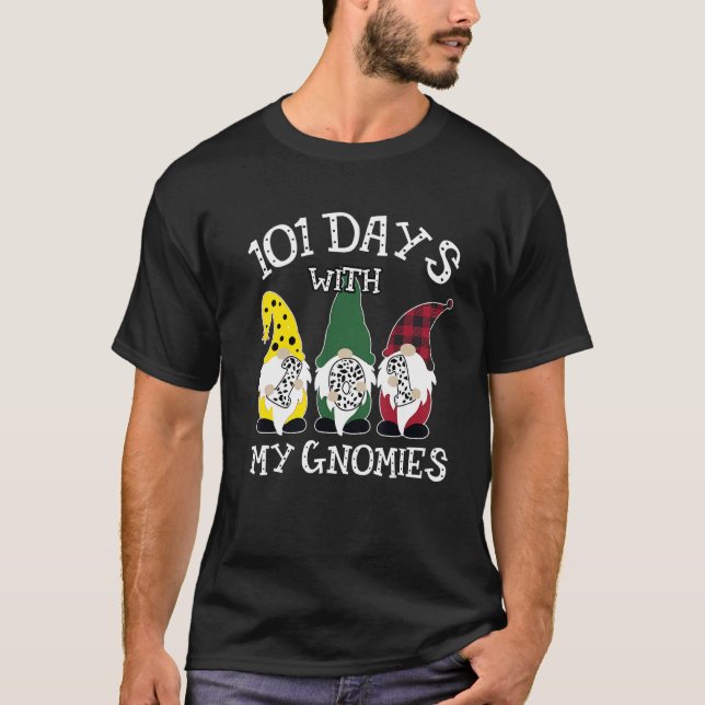 Happy 100th Day School Three Gnomes Virtual Teache T-Shirt (Front)