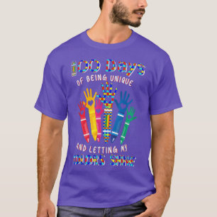 Happy 100th Days Of School Autism Awareness Teache T-Shirt