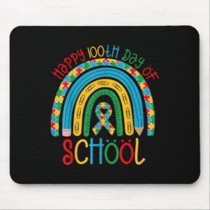 Happy 100th Days Of School - Autism Puzzle Ribbon Mouse Mat