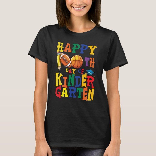 Happy 100TH Days Of School Kinder Garten 2023 T-Shirt (Front)