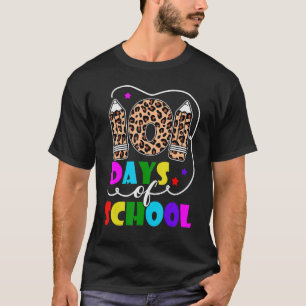 Happy 101 Days Of School Leopard Student 100 Days T-Shirt