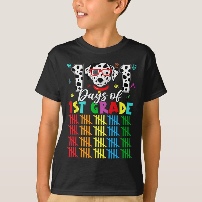 Happy 101 Days School 1st Grade Dog 100 Days Smart T-Shirt (Front)