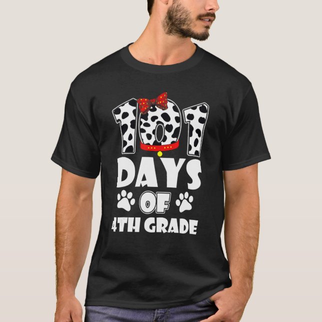 Happy 101 Days School 4th Grade Dog 100 Days Smart T-Shirt (Front)