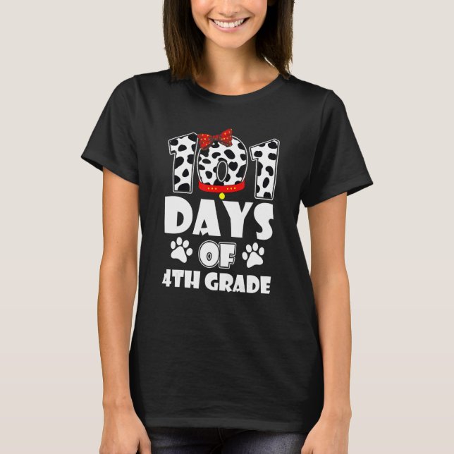 Happy 101 Days School 4th Grade Dog 100 Days Smart T-Shirt (Front)