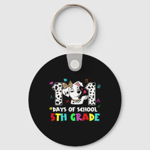 Happy 101 Days School 5th Grade Dog 100 Days Smart Key Ring