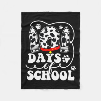Happy 101 Days School Cute Dog Lover 100 Days Stud Fleece Blanket