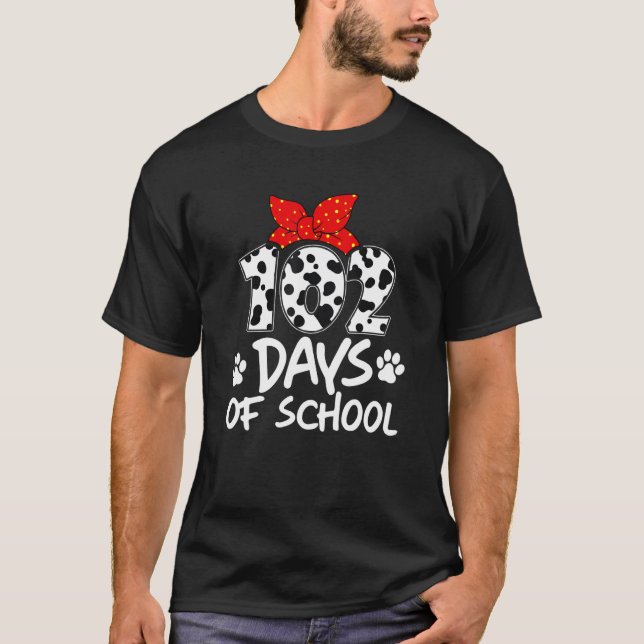 Happy 101 Days School Dog 100th Days Smarter Teach T-Shirt (Front)