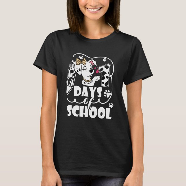Happy 101 Days School Dog Lover Student Or Teacher T-Shirt (Front)