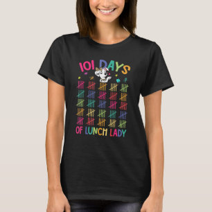 Happy 101 Days School Lunch Lady Dog 100th Days Sm T-Shirt