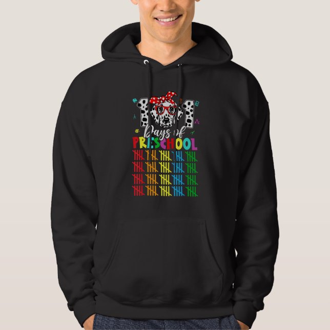 Happy 101 Days School Preschool Dog Lover Student  Hoodie (Front)