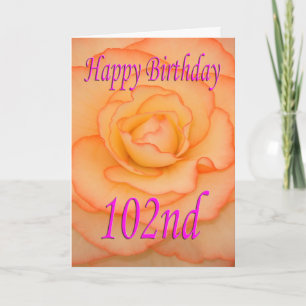 Happy 102nd Birthday Flower Card