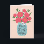 Happy 103rd Birthday Wife with Mason Jar of Flower Card<br><div class="desc">A mason jar filled with a gorgeous bunch of peonies and white flowers with the hand lettered words 'For my wife' on the tag and 'Happy 103rd Birthday' on the mason jar. The perfect birthday card to celebrate your wife's birthday! © Ness Nordberg</div>