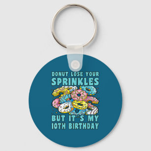 Happy 10 birthday 10 year old doughnut 10th birthd key ring