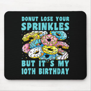 Happy 10 birthday 10 year old doughnut 10th birthd mouse mat
