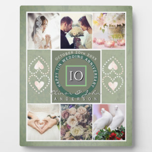 "Happy 10th Anniversary"6 photos Tin colour Plaque