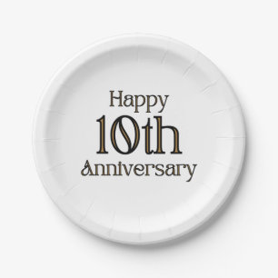 Happy 10th Anniversary Paper Plates