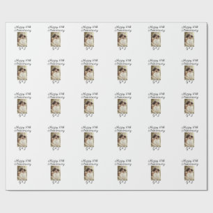 Happy 10th anniversary photo couple name letter wrapping paper