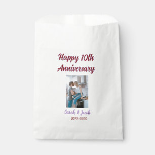 Happy 10th anniversary photo wedding couple name d favour bags
