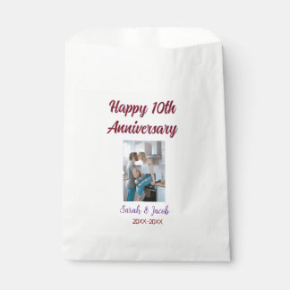 Happy 10th anniversary photo wedding couple name d favour bags