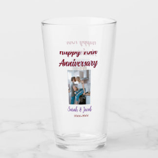 Happy 10th anniversary photo wedding couple name d glass