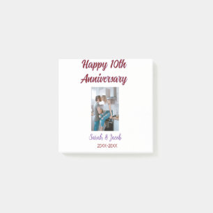 Happy 10th anniversary photo wedding couple name d post-it notes
