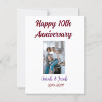 Happy 10th anniversary photo wedding couple name d