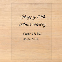 Happy 10th anniversary simple minimal wedding name