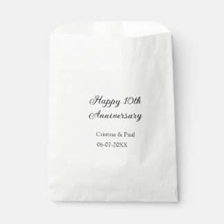 Happy 10th anniversary simple minimal wedding name favour bags