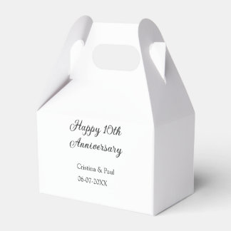 Happy 10th anniversary simple minimal wedding name favour box