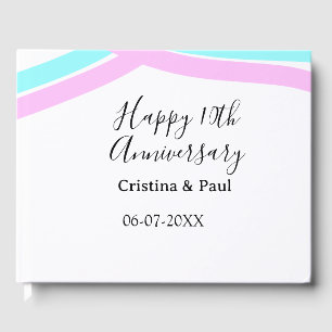 Happy 10th anniversary simple minimal wedding name guest book
