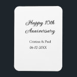 Happy 10th anniversary simple minimal wedding name magnet<br><div class="desc">design</div>