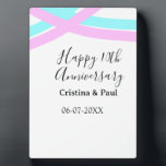 Happy 10th anniversary simple minimal wedding name plaque<br><div class="desc">design</div>
