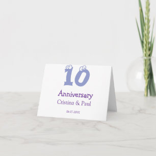 Happy 10th anniversary simple minimal wedding name thank you card