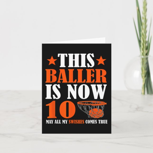 Happy 10th Birthday 10 Year Old Basketball 10th Bi Card (Front)