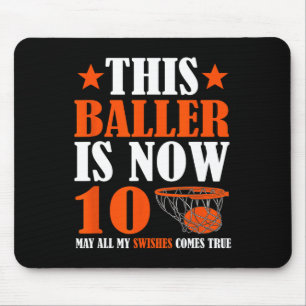 Happy 10th Birthday 10 Year Old Basketball 10th Bi Mouse Mat