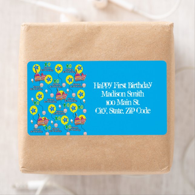 Happy 10th Birthday Address Labels, Blue (Insitu)