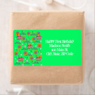 Happy 10th Birthday Address Labels, Green